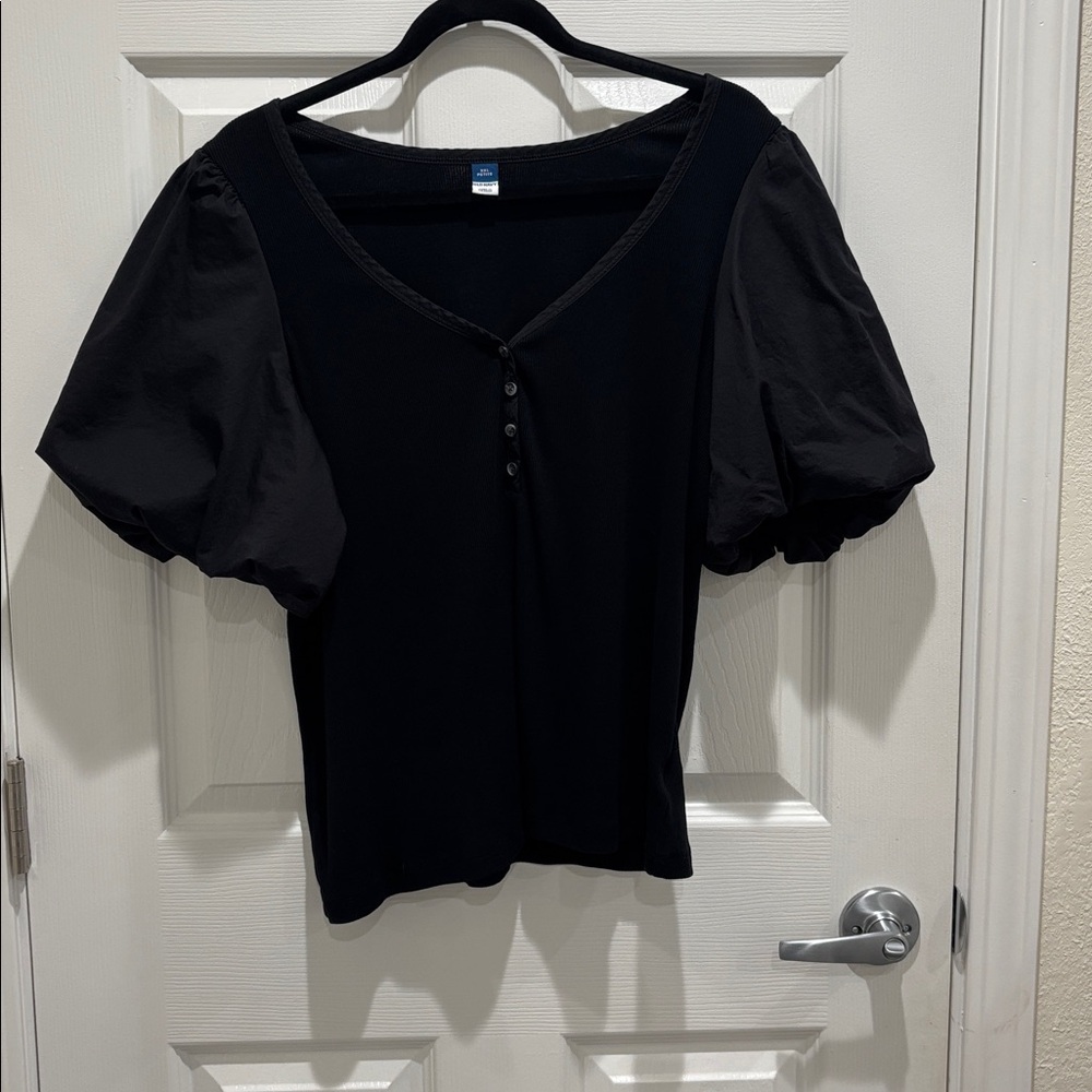 Old Navy Black Puff Sleeve Top